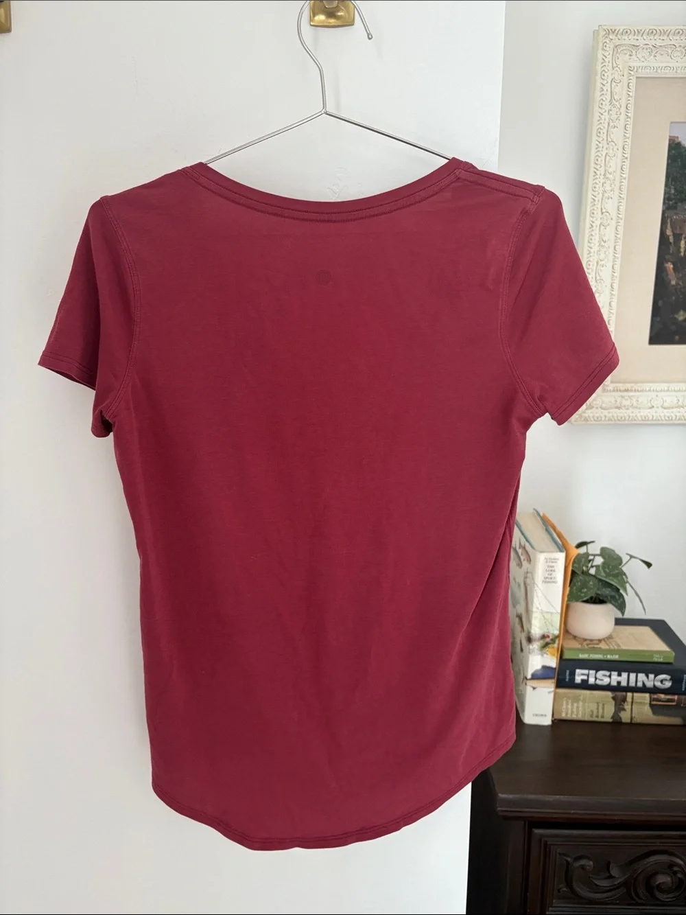 Lululemon V-Neck Short Sleeve Top - Burgundy